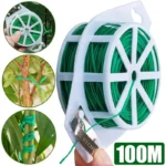 Garden Plants Strapping Iron Wire Garden Plant Tie with Cutter Plant Flower Vine Climbing Support Cable String Garden Wrap Tool