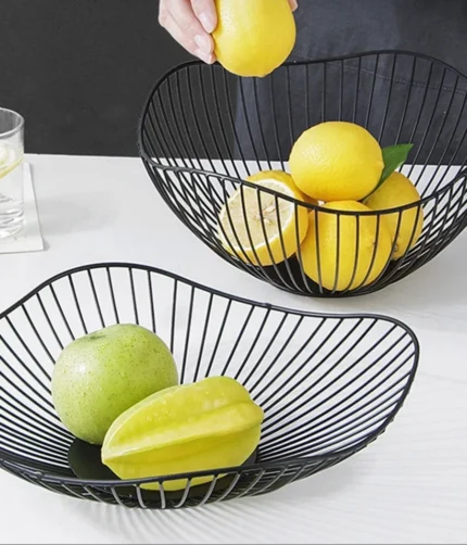 Metal Fruit Basket Simple Fruit Basin Multi-Size Iron Snack Bread Vegetable Storage Bowls Kitchen Eggs Dessert Holder Organizer