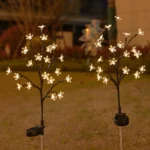 Solar Cherry Blossom Lights Garden Lights 20LED Outdoor Lawn Lights Patio Decoration Garden Aisle Ambient Landscape Light 1001