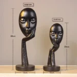 FashionableUnique Creative Resin Abstract Art Living Room Bedroom Home Office Study Room Women's Human Face Decorative Figurine