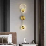 Modern Creativity Minimalist Fashion Decorative LED Wall Lamp Bedroom Villa Study Living Room Black Coppery Iron Light