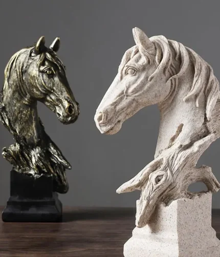 Nordic Style Retro Horse Head Ornaments Hot Selling Home Decorations Living Rooms Antique Shelves Office Ornaments Resin Decor
