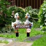 Micro Landscapes Decoration Acrylic Duck Garden Pile Cute 2D Garden Stake Waterproof Cartoon Animal Mini Figurine Lawn