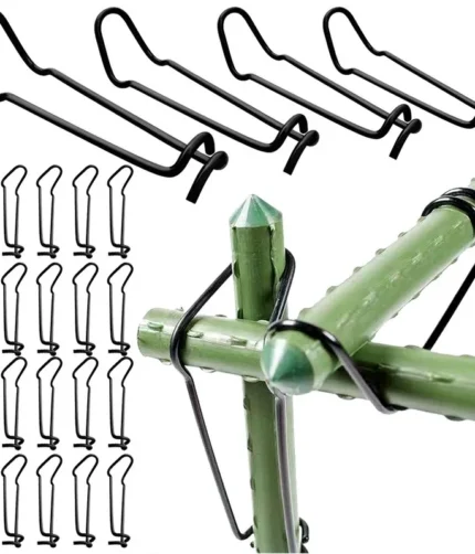 Garden Trellis Clips Metal Plant Vine Stakes Connectors Climbing Frame Buckles for Tomato Cucumber Eggplant Vegetable Support