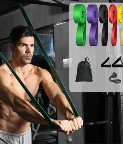 7 Packs Pull Up Assist Bands Set Resistance Loop Bands Powerlifting Workout Exercise Stretch Bands with Door Anchor Foam