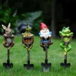 Creative Frog Rabbit Turtle Shovel Outdoor Garden Bonsai Craft Decorations Resin Patio Lawn Decoration Balcony Home Decor