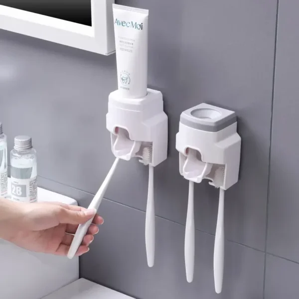 1pc Automatic Toothpaste Dispenser Creative Wall Mount and Small Toothbrush Holder Squeezer for Family Shower Bathroom - Image 3