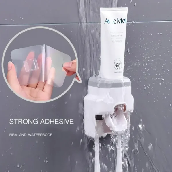 1pc Automatic Toothpaste Dispenser Creative Wall Mount and Small Toothbrush Holder Squeezer for Family Shower Bathroom - Image 2