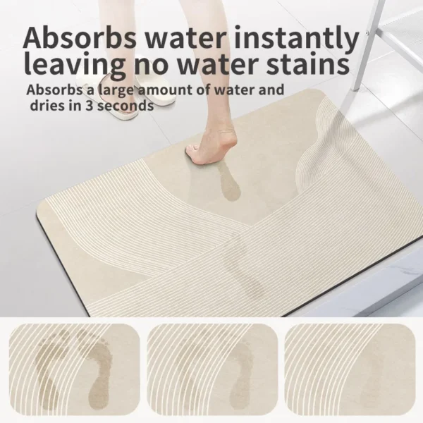 Luxury Bathroom Foot Mats Anti Slip Shower Bath Mat Super Absorbent Quick Dry Floor Mat Toilet Rug Doormat Carpet Washable - Image 2