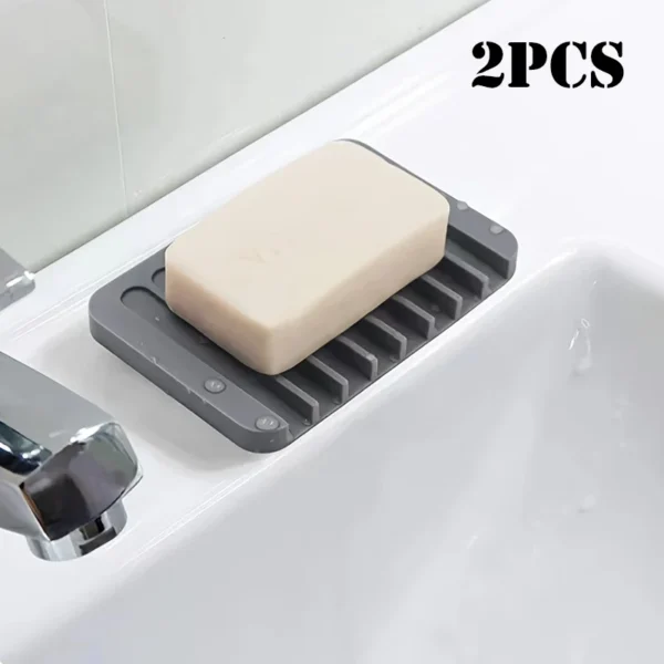 Silicone Soap Dish Drain Soap Tray Self Draining Soap Holder Bathroom Soap Rack Shower Soap Storage Rack Bathroom Accessories