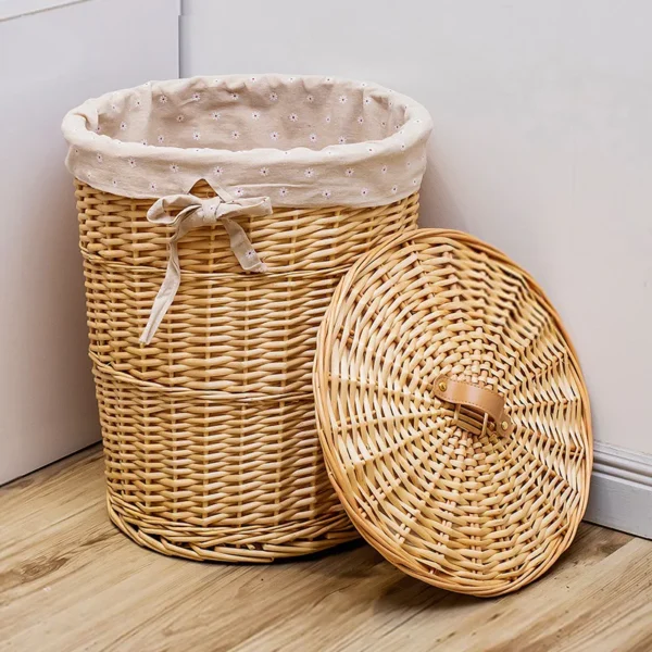 Basket Dirty Clothes Rattan Storage with Lid Dirty Clothes Basket Debris Storage Medium Large Multi Purpose Storage Basket