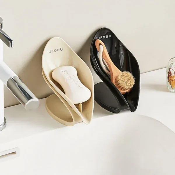 Leaf Shape Soap Bar Holder for Kitchen Bathroom Self Draining Tray Shelf with Anti-Slip Suction Cup Soap Storage Box - Image 5