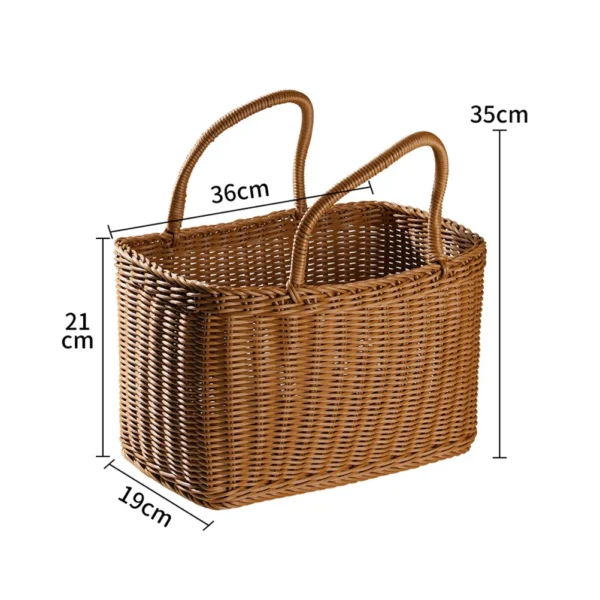 Woven Picnic Baskets Handmade Wicker Basket with Handle Flower Arrangement Basket Shopping Storage Hamper Basket - Image 6