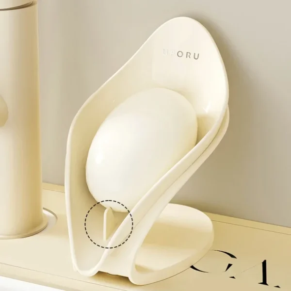 Leaf Shape Soap Bar Holder for Kitchen Bathroom Self Draining Tray Shelf with Anti-Slip Suction Cup Soap Storage Box - Image 6