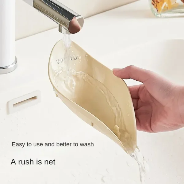 Leaf Shape Soap Bar Holder for Kitchen Bathroom Self Draining Tray Shelf with Anti-Slip Suction Cup Soap Storage Box - Image 4