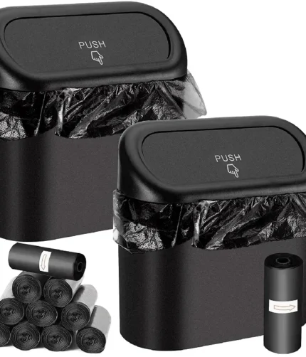 Car Trash Can (with Lid) Contains 60 (300) Garbage Bags, Small Car Trash Can, Leak-proof Mini Car Accessories