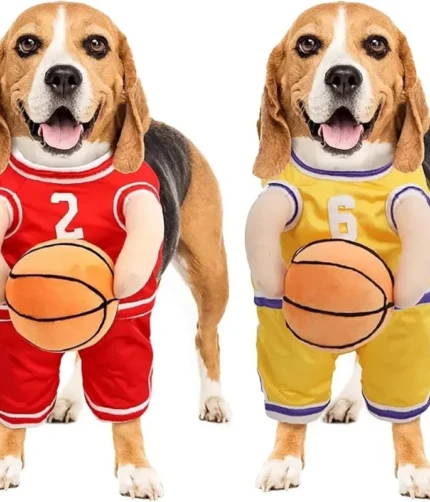 Dog Basketball Costume with Ball Dog Basketball Costume Cosplay Pet Decoration Clothes Holding Ball Cute Dogs Cat Player Clothes