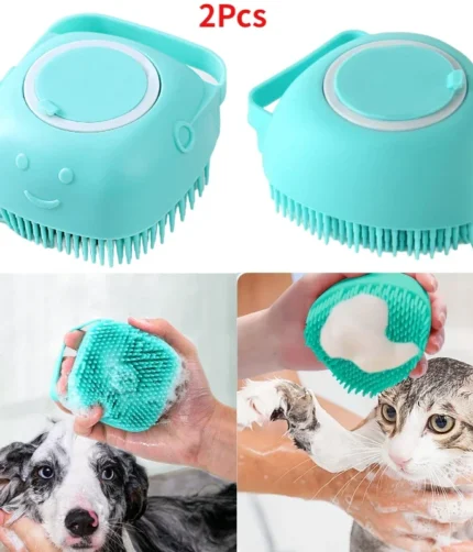 2Pcs Pet Bathing Brush Soft Massager Shower Gel Bathing Brush Clean Tools Comb Dog Cat Cleaning Grooming Supplies