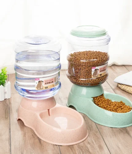 Large Capacity Pet Feeder Bowls Small Dog Food Bowl Automatic Water Dispenser Cat Bowls Pets Feeding Bowls Drink Water Bowl